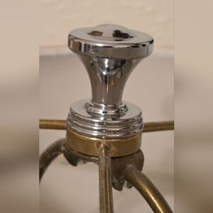 Heavy Lamp Finial Stainless Steel Decorative Cap Engraved "K"